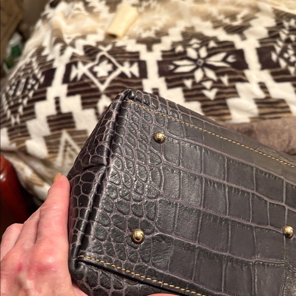 Dooney & Bourke Dark Brown Croc-Embossed Bag - Picture 7 of 12